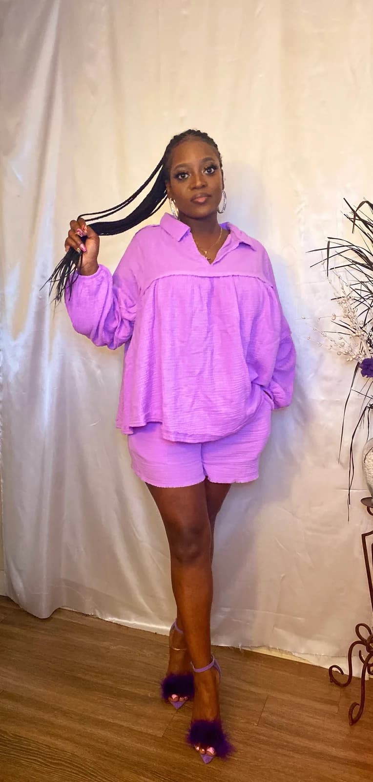 Lavender short set
